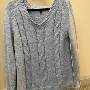 Cozy Blue Cable Knit Sweater
